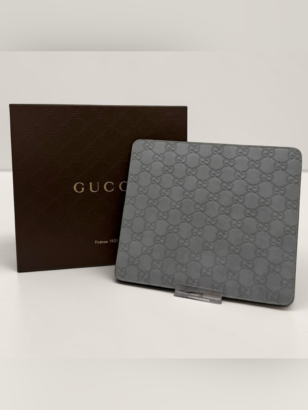Gucci Guccisima Leather Mouse pad Gray
